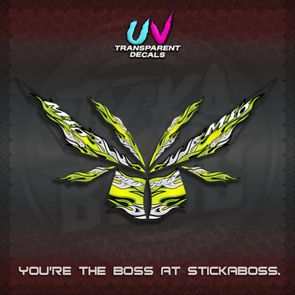 【PREMIUM UV PRINT】TRANSPARENT MIO 4  DECALS (FIRE CUSTOM 3 DESIGN)STICKER DECALS By STICKABOSS