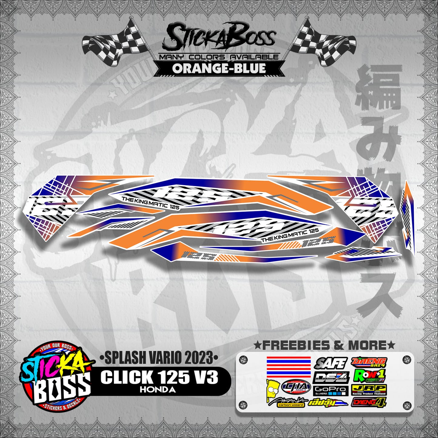 CLICK 125 V3 STOCK DECALS ( SPLASH VARIO 2023 )【WITH FREEBIES】