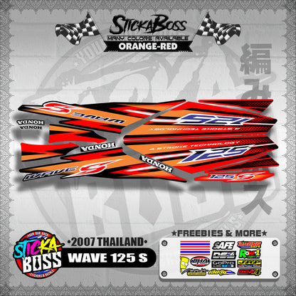 HONDA WAVE 125 S STOCK DECALS (2007 THAILAND)【WITH FREEBIES】