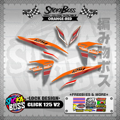 CLICK 125 V2 DECALS ( LOCK DESIGN )【WITH FREEBIES】