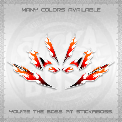 CLICK 125 V4 FOR WHITE VARIO DECALS (2026 MOTIF FLAME 2 TONE)STICKER DECALS By STICKABOSS
