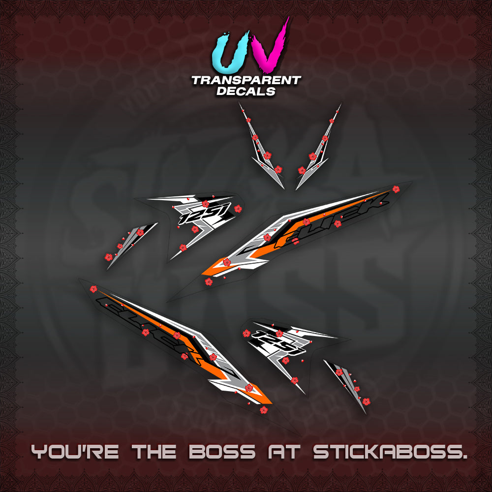 CLICK V2 UV TRANSPARENT VARIO DECALS (MOTIF POLET SAKURA DESIGN)STICKER DECALS By STICKABOSS
