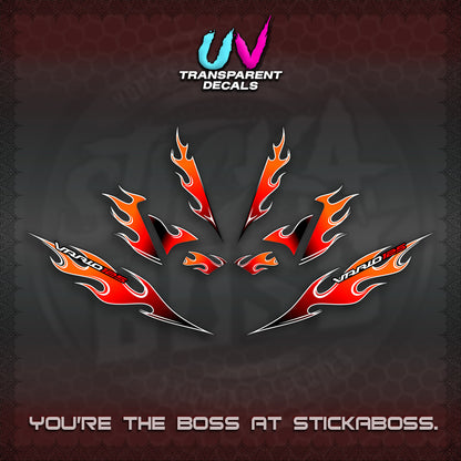 CLICK 125 V4 UV TRANSPARENT VARIO DECALS (MOTIF FLAME 2)STICKER DECALS By STICKABOSS