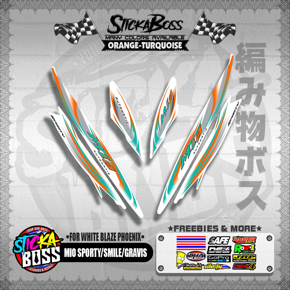 MIO SPORTY / SMILE / GRAVIS DECALS ( FOR WHITE BLAZE PHOENIX )【WITH FREEBIES】