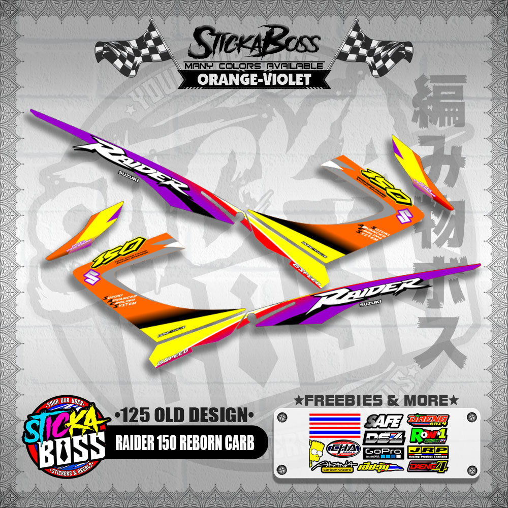 RAIDER 150 REBORN CARB DECALS ( 125 OLD DESIGN )【WITH FREEBIES】