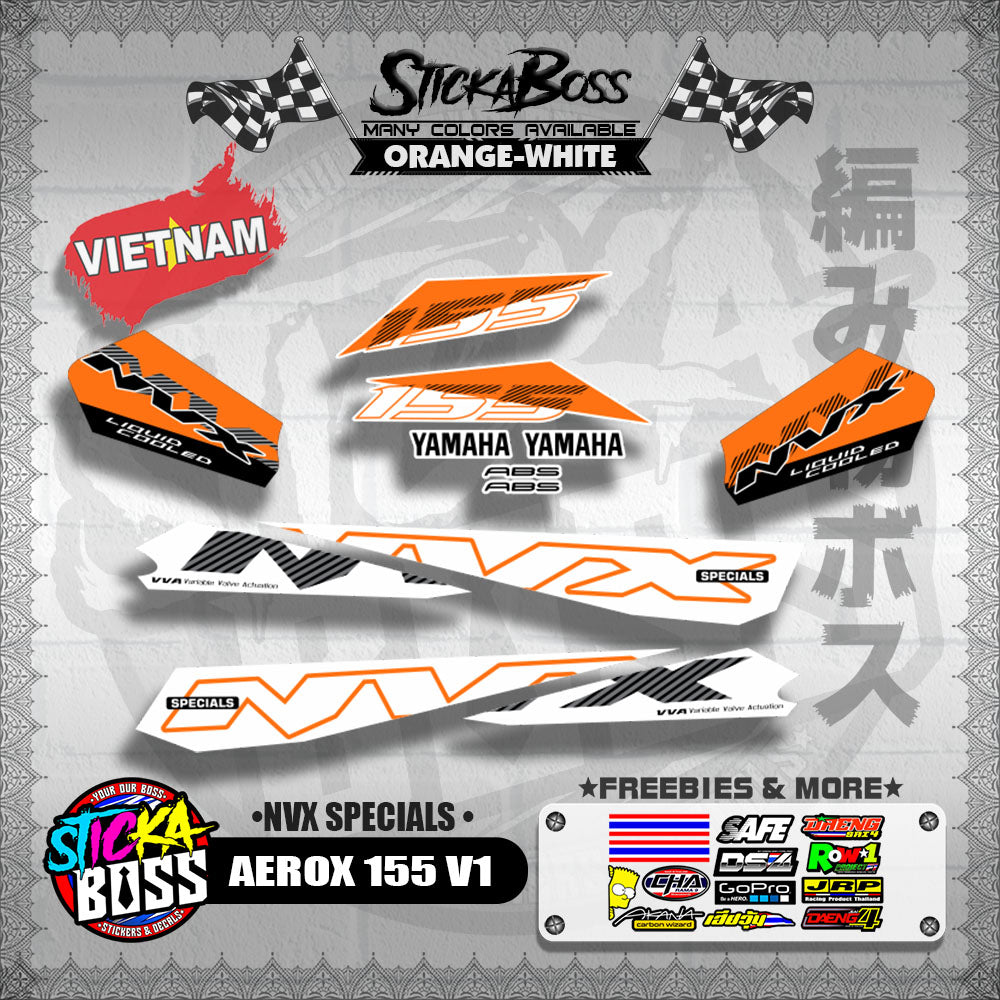 AEROX 155 V1 VIETNAM DECALS ( NVX SPECIALS )【WITH FREEBIES】