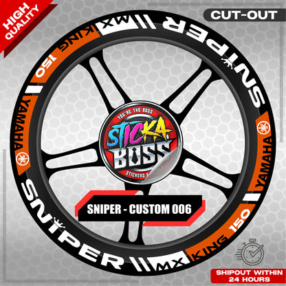 SNIPER 150 / 155 MAGS STICKER SET  ( 2 MAGS ) - CUSTOM 006 | VINYL WATERPROOF CUT-OUT DECALS