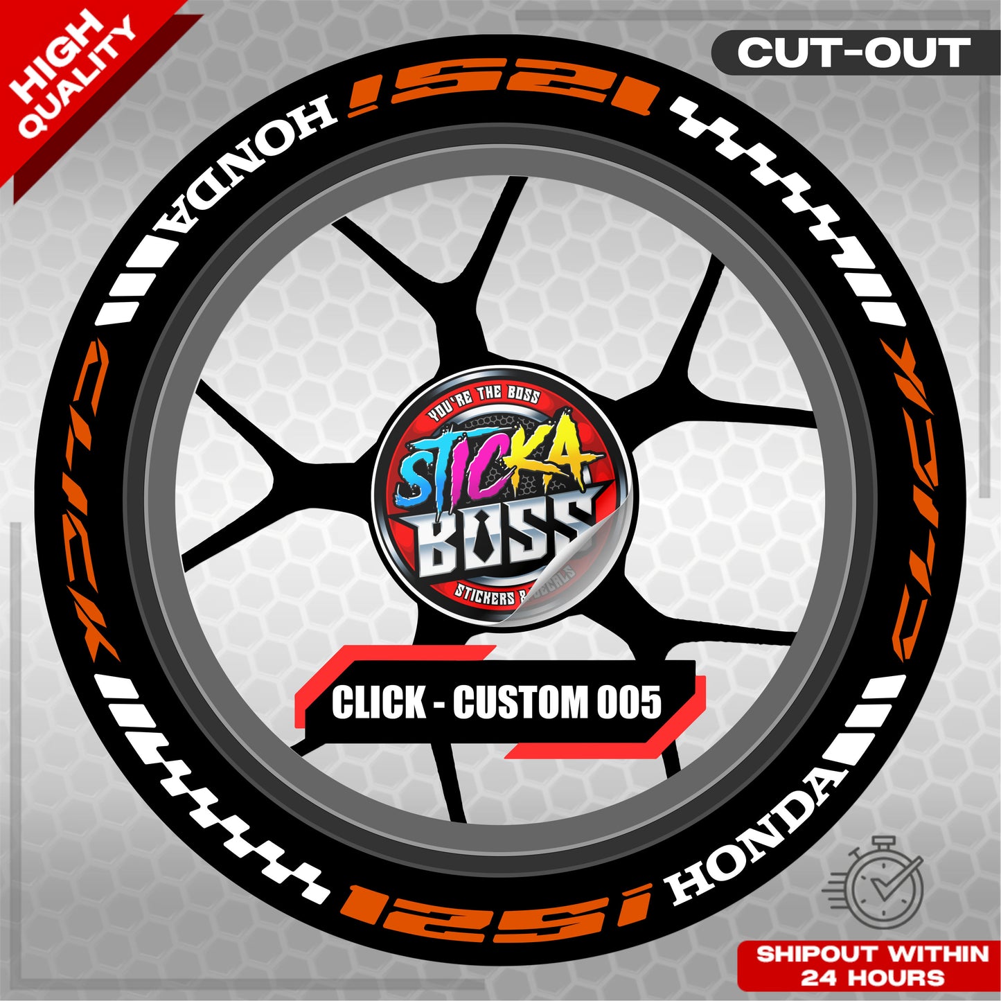 CLICK 125 / 150 / 160 MAGS STICKER SET  ( 2 MAGS ) - CUSTOM 005 | VINYL WATERPROOF CUT-OUT DECALS
