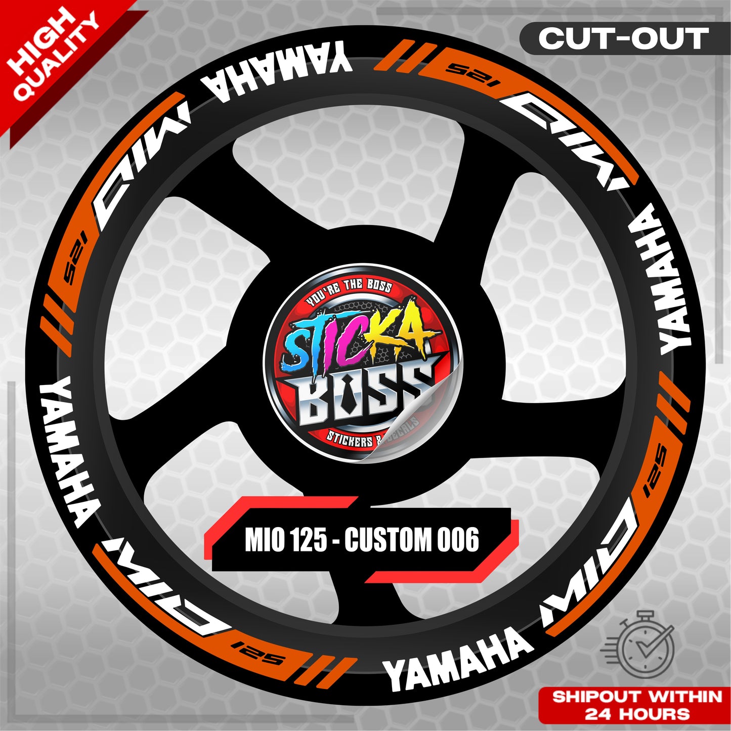 MIO 125  MAG STICKER SET  ( 2 MAGS ) - CUSTOM 006 | VINYL WATERPROOF CUT-OUT DECALS