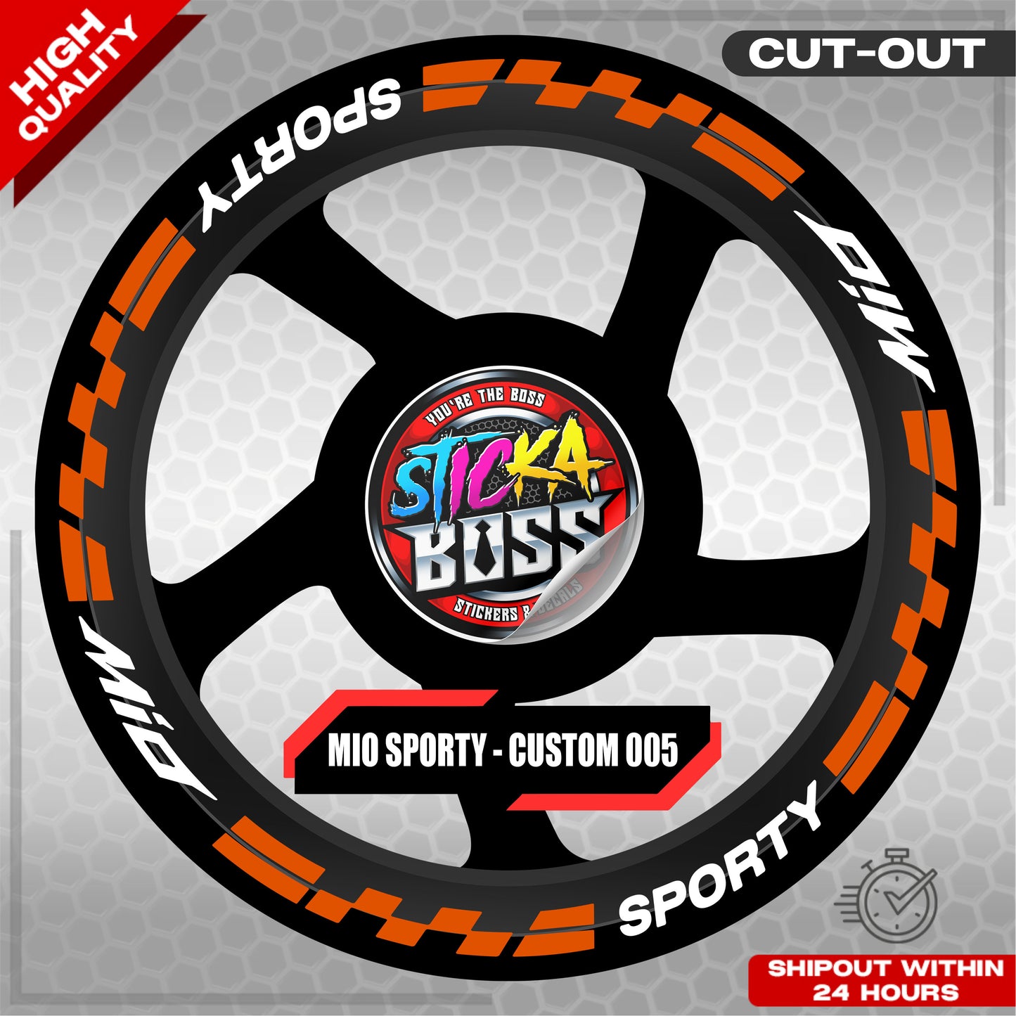 MIO SPORTY MAG STICKER SET ( 2 MAGS ) - CUSTOM 005 | VINYL WATERPROOF CUT-OUT DECALS
