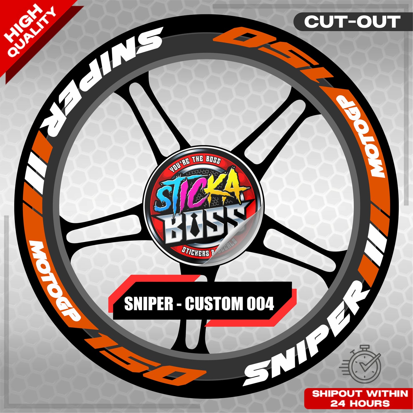 SNIPER 150 / 155 MAGS STICKER SET  ( 2 MAGS ) - CUSTOM 004 | VINYL WATERPROOF CUT-OUT DECALS