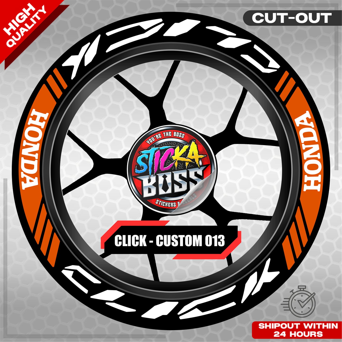 CLICK 125 / 150 / 160 MAG STICKER SET  ( 2 MAGS ) - CUSTOM 013 | VINYL WATERPROOF CUT-OUT DECALS