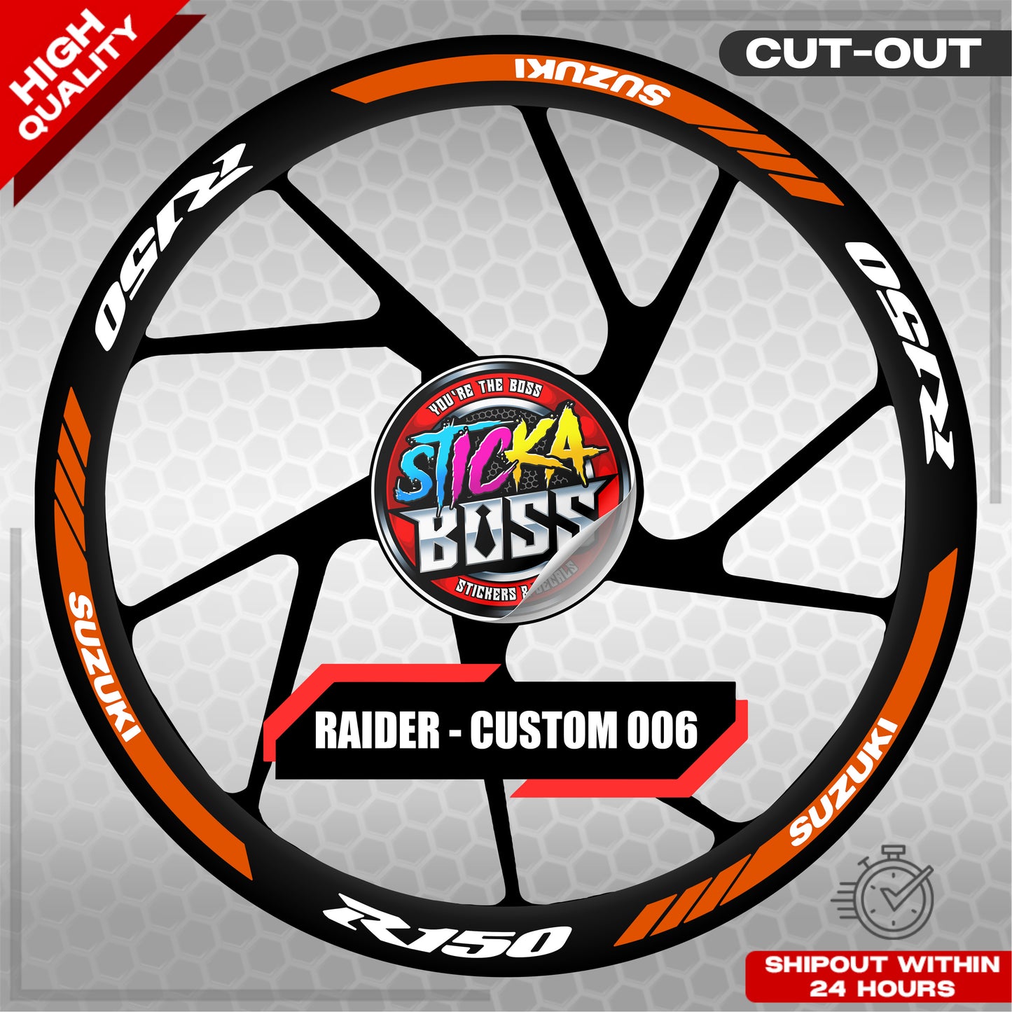 RAIDER R150 MAG STICKER SET ( 2 MAGS ) - CUSTOM 006 | VINYL WATERPROOF CUT-OUT DECALS