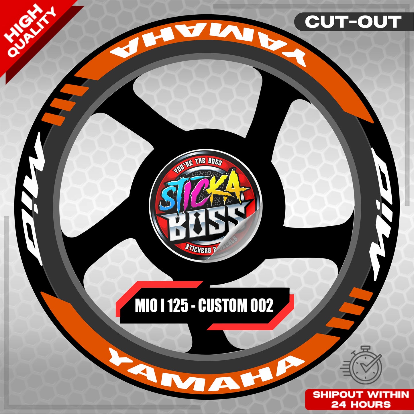 MIO I 125 MAG STICKER SET  ( 2 MAGS ) - CUSTOM 002 | VINYL WATERPROOF CUT-OUT DECALS
