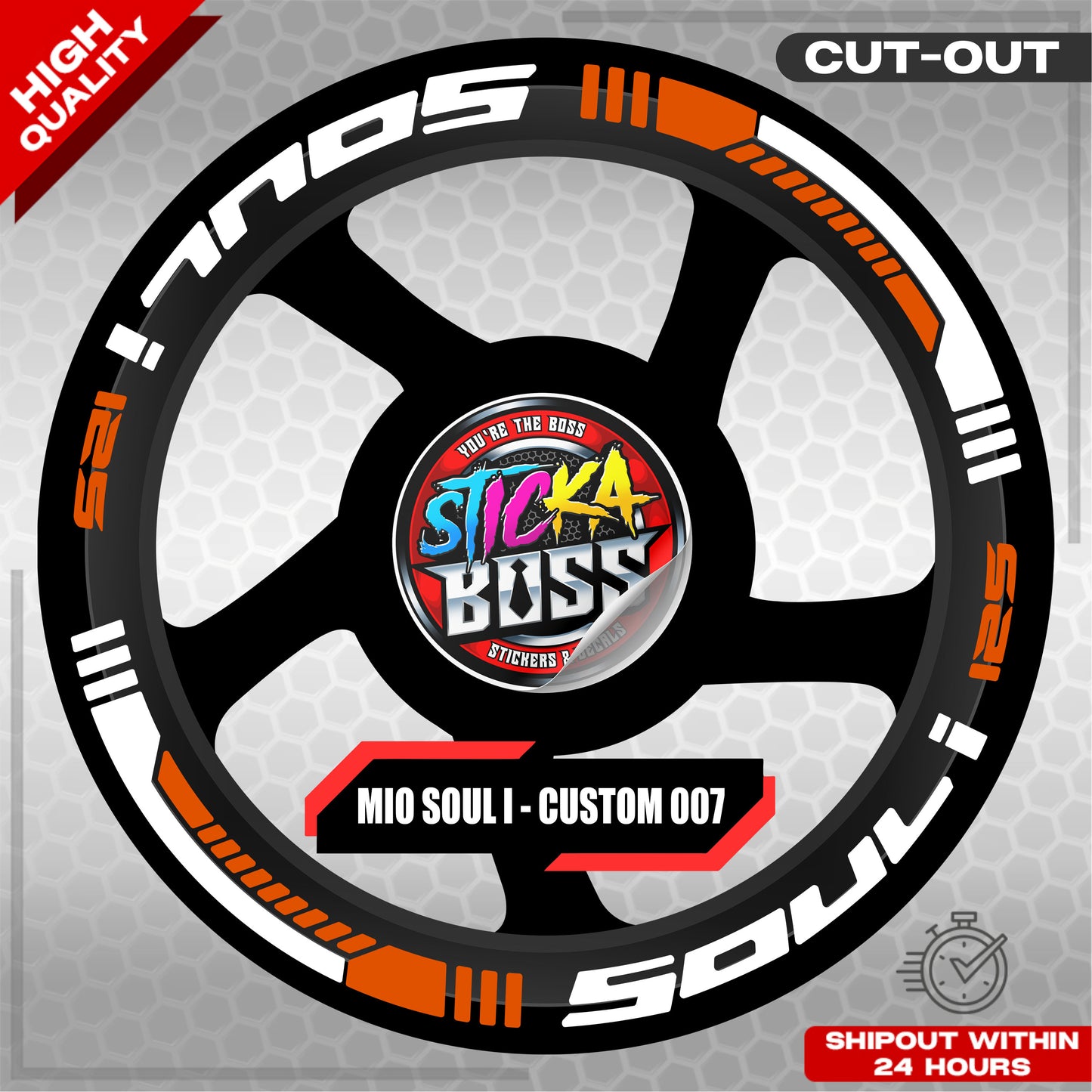 MIO SOUL I 125 MAG STICKER SET ( 2 MAGS ) - CUSTOM 007 | VINYL WATERPROOF CUT-OUT DECALS