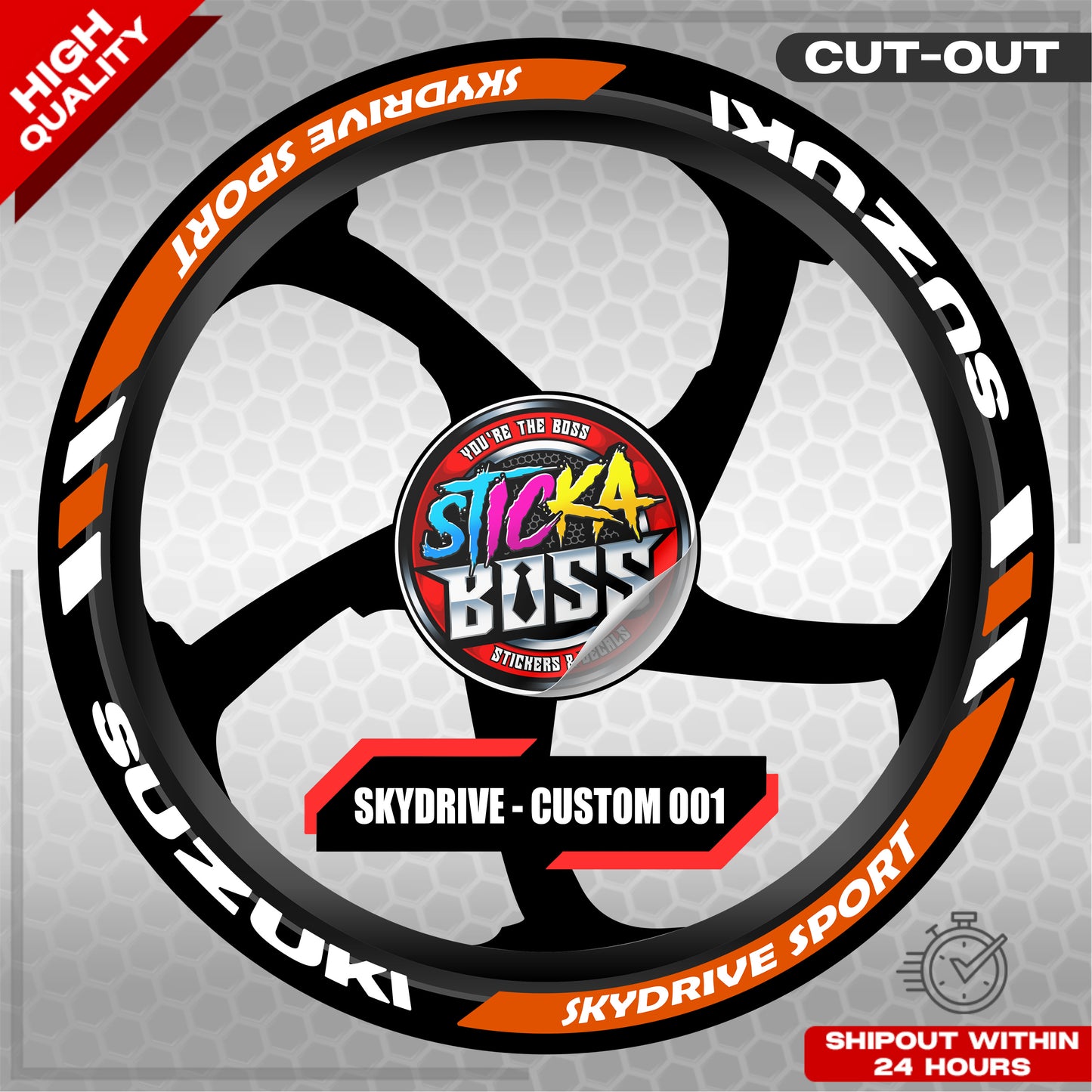 SKYDRIVE SPORT MAG STICKER SET  ( 2 MAGS ) - CUSTOM 001 | VINYL WATERPROOF CUT-OUT DECALS