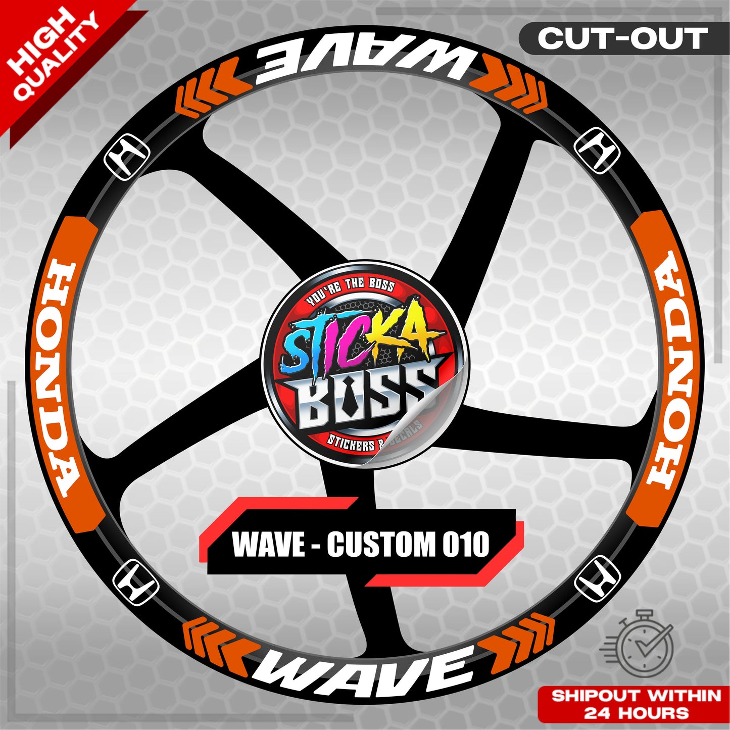 WAVE 110  / 125 MAG STICKER SET ( 2 MAGS ) - CUSTOM 010 | VINYL WATERPROOF CUT-OUT DECALS