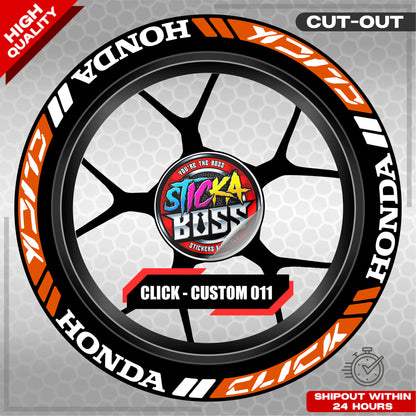 CLICK 125 / 150 / 160 MAG STICKER SET  ( 2 MAGS ) - CUSTOM 011 | VINYL WATERPROOF CUT-OUT DECALS