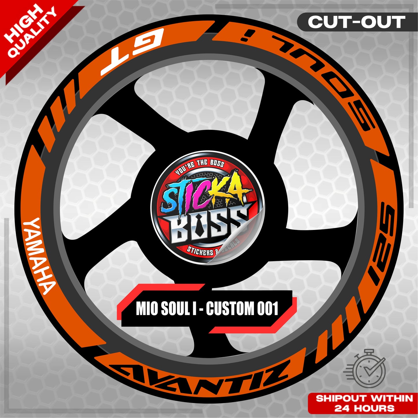MIO SOUL I 125 MAGS STICKER SET  ( 2 MAGS ) - CUSTOM 001 | VINYL WATERPROOF CUT-OUT DECALS