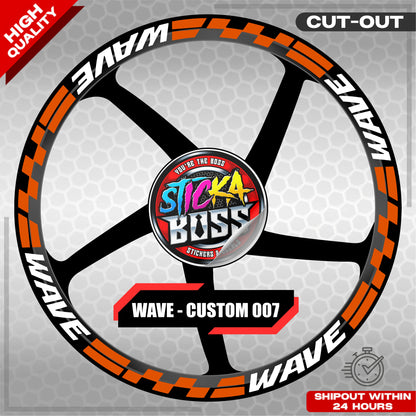 WAVE 110 / 125 MAG STICKER SET ( 2 MAGS ) - CUSTOM 007 | VINYL WATERPROOF CUT-OUT DECALS
