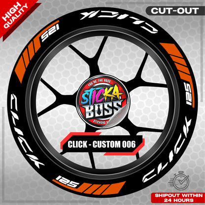 CLICK 125 MAG STICKER SET  ( 2 MAGS ) - CUSTOM 006 | VINYL WATERPROOF CUT-OUT DECALS
