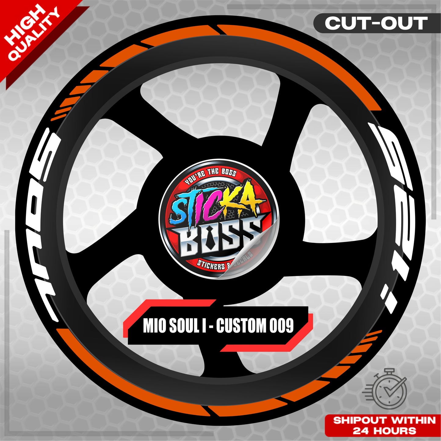 MIO SOUL I 125 MAG STICKER SET ( 2 MAGS ) - CUSTOM 009 | VINYL WATERPROOF CUT-OUT DECALS