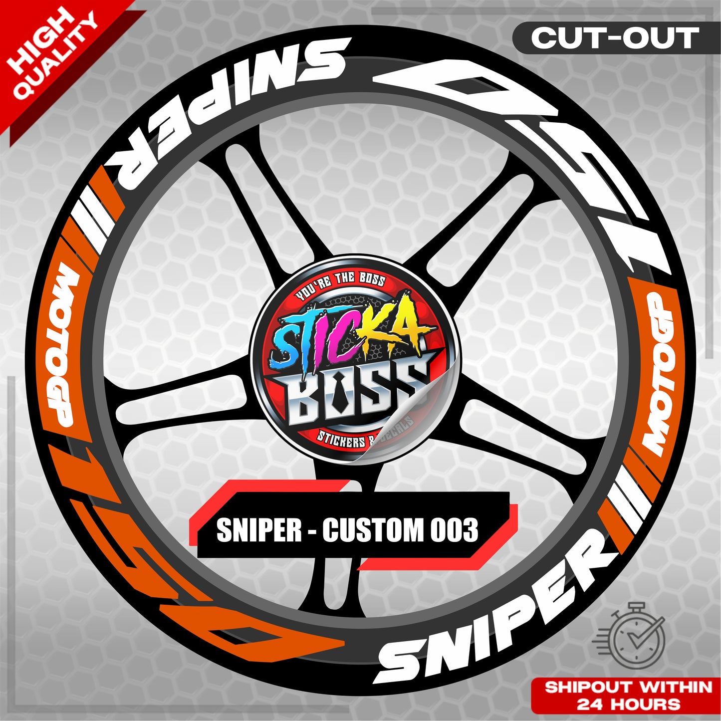 SNIPER 150 / 155 MAGS STICKER SET  ( 2 MAGS ) - CUSTOM 003 | VINYL WATERPROOF CUT-OUT DECALS