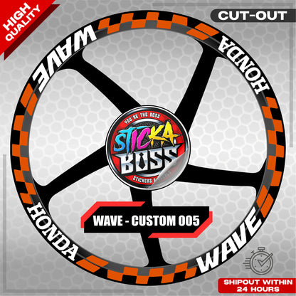 WAVE 110 / 125 MAG STICKER SET ( 2 MAGS ) - CUSTOM 005 | VINYL WATERPROOF CUT-OUT DECALS