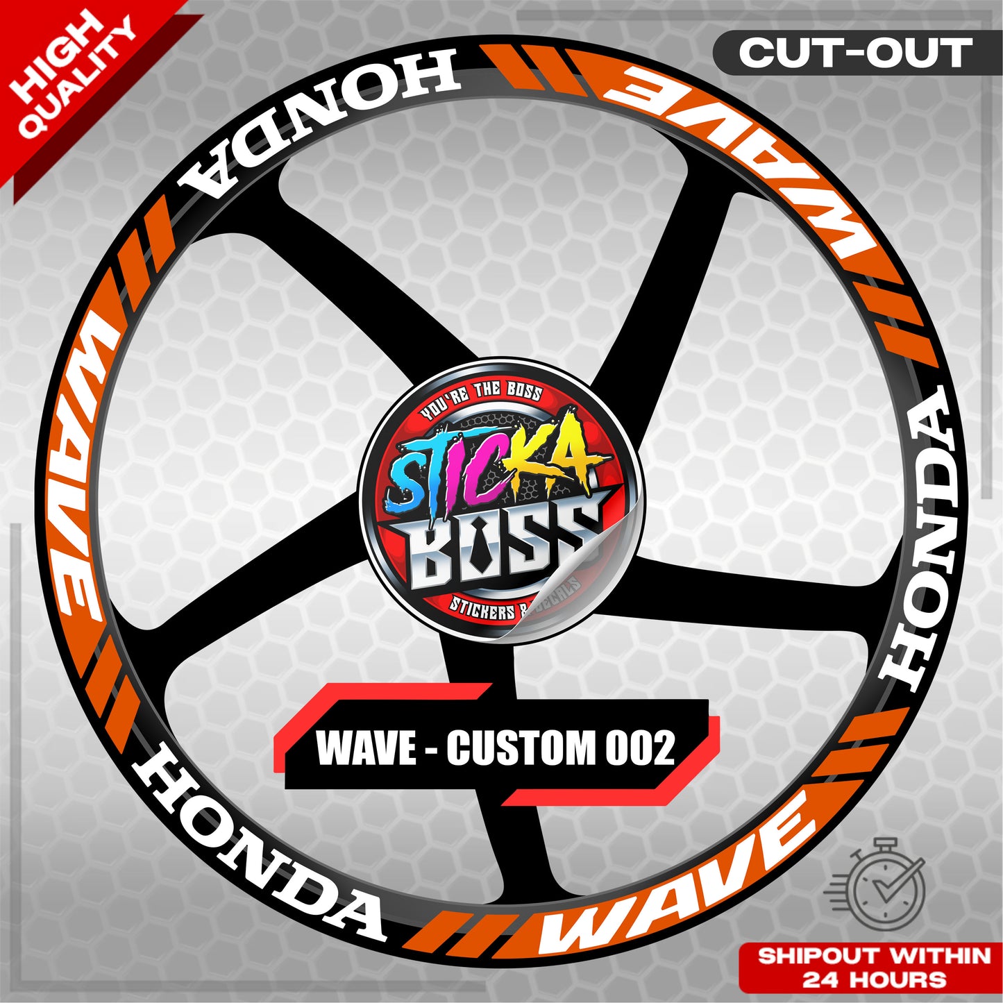 WAVE 110 / 125 MAG STICKER SET ( 2 MAGS ) - CUSTOM 002 | VINYL WATERPROOF CUT-OUT DECALS