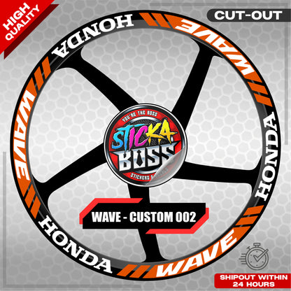 WAVE 110 / 125 MAG STICKER SET ( 2 MAGS ) - CUSTOM 002 | VINYL WATERPROOF CUT-OUT DECALS