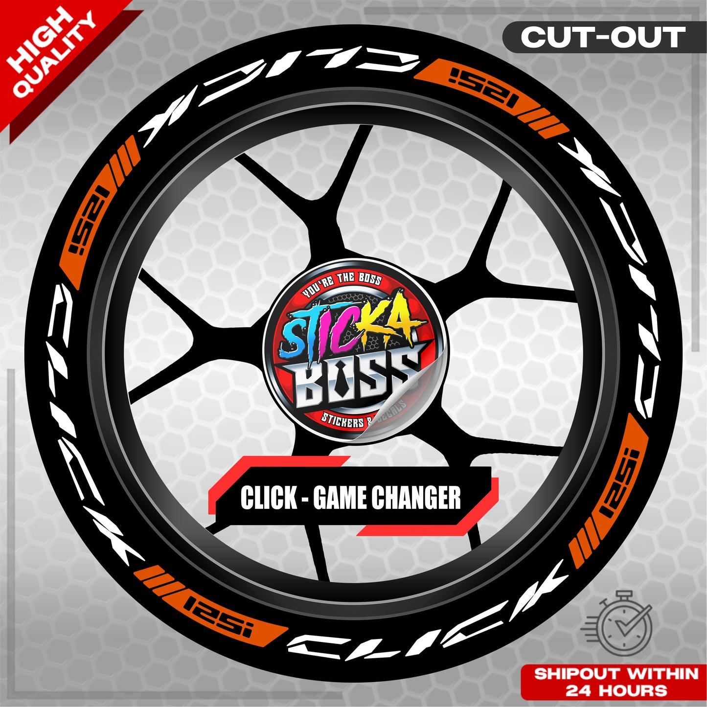 CLICK 125 MAG STICKER SET  ( 2 MAGS ) - GAME CHANGER | VINYL WATERPROOF CUT-OUT DECALS