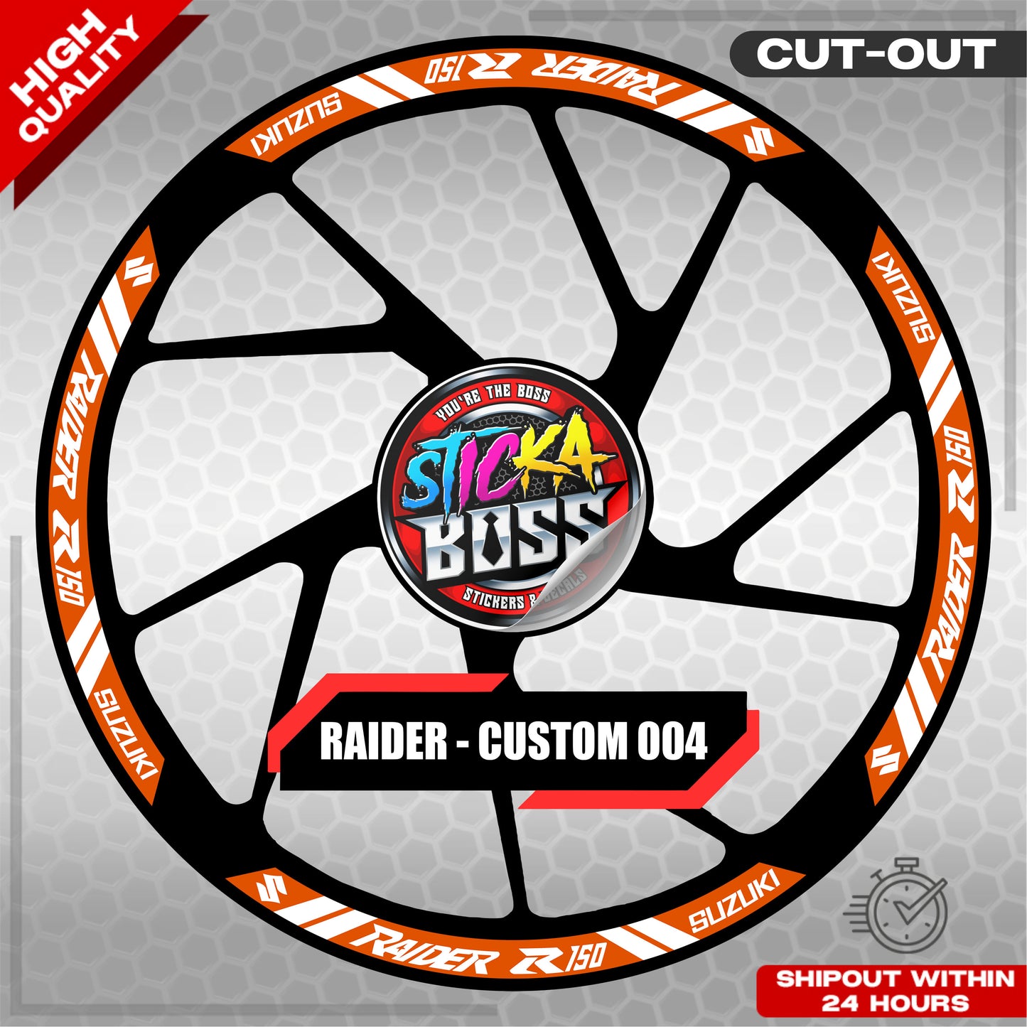 RAIDER R150 MAG STICKER SET ( 2 MAGS ) - CUSTOM 004 | VINYL WATERPROOF CUT-OUT DECALS