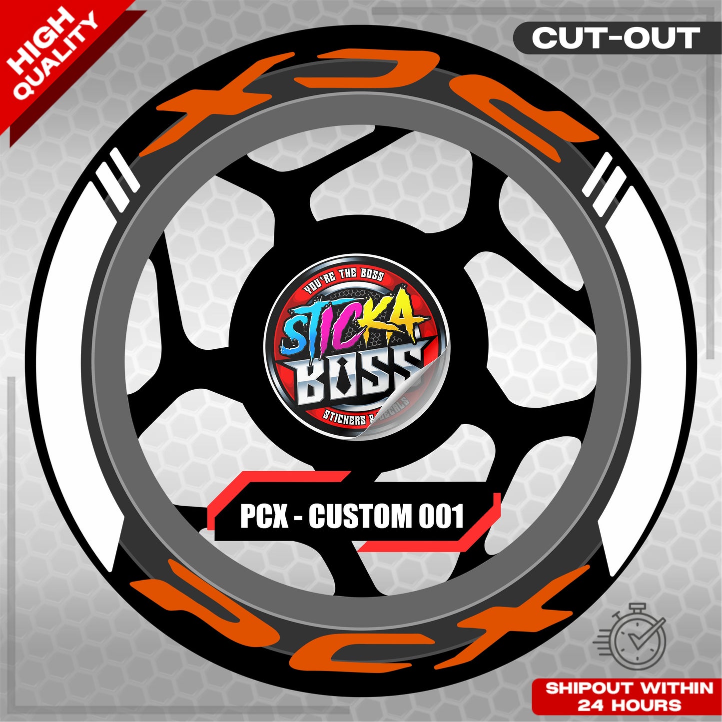 PCX 150 / 160 MAGS STICKER SET  ( 2 MAGS ) - CUSTOM 001 | VINYL WATERPROOF CUT-OUT DECALS