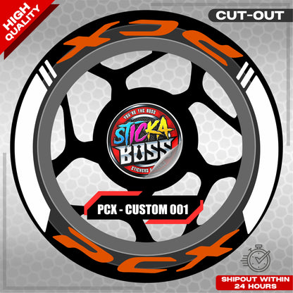 PCX 150 / 160 MAGS STICKER SET  ( 2 MAGS ) - CUSTOM 001 | VINYL WATERPROOF CUT-OUT DECALS