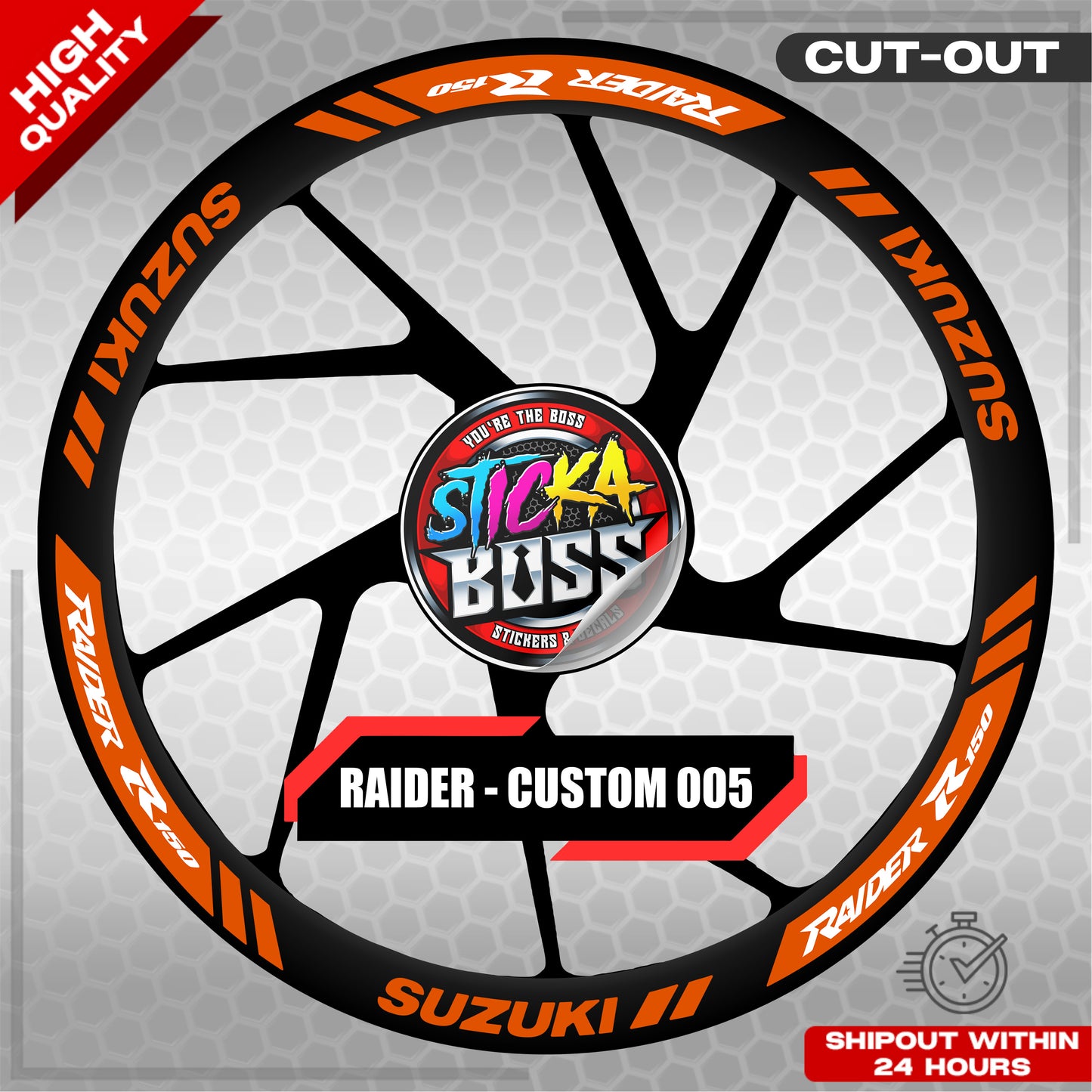 RAIDER R150 MAGS STICKER SET ( 2 MAGS ) - CUSTOM 005 | VINYL WATERPROOF CUT-OUT DECALS