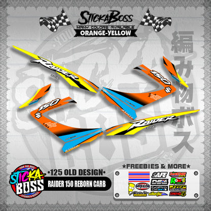 RAIDER 150 REBORN CARB DECALS ( 125 OLD DESIGN )【WITH FREEBIES】
