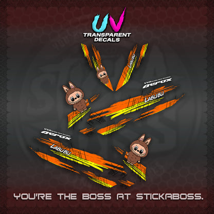 AEROX V2 UV TRANSPARENT DECAL(STUFF TOY 2 TONE)STICKER DECALS By STICKABOSS