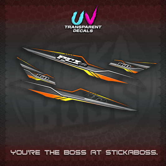 PCX 155 160 UV TRANSPARENT INDO DECALS (P007 NEW DESIGN)STICKER DECALS By STICKABOSS