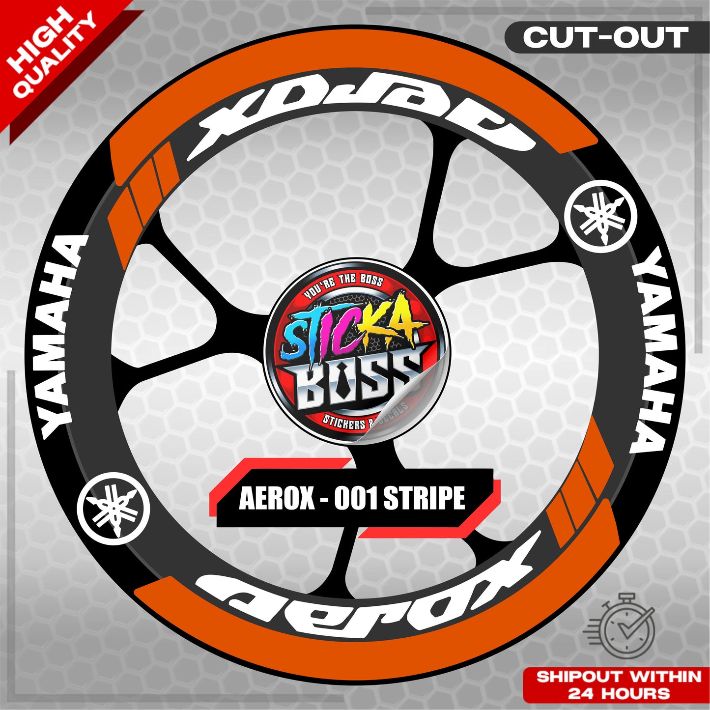 AEROX MAG STICKER SET  ( 2 MAGS ) - 001 STRIPE | VINYL WATERPROOF CUT-OUT DECALS