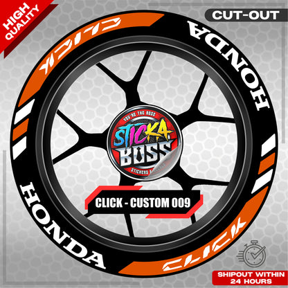 CLICK 125 / 150 / 160 MAG STICKER SET  ( 2 MAGS ) - CUSTOM 009 | VINYL WATERPROOF CUT-OUT DECALS