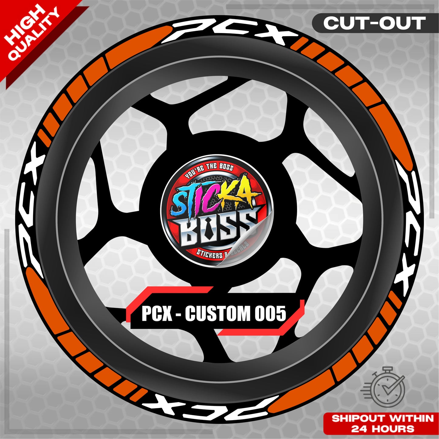 PCX 150 / 160 MAGS STICKER SET  ( 2 MAGS ) - CUSTOM 005 | VINYL WATERPROOF CUT-OUT DECALS