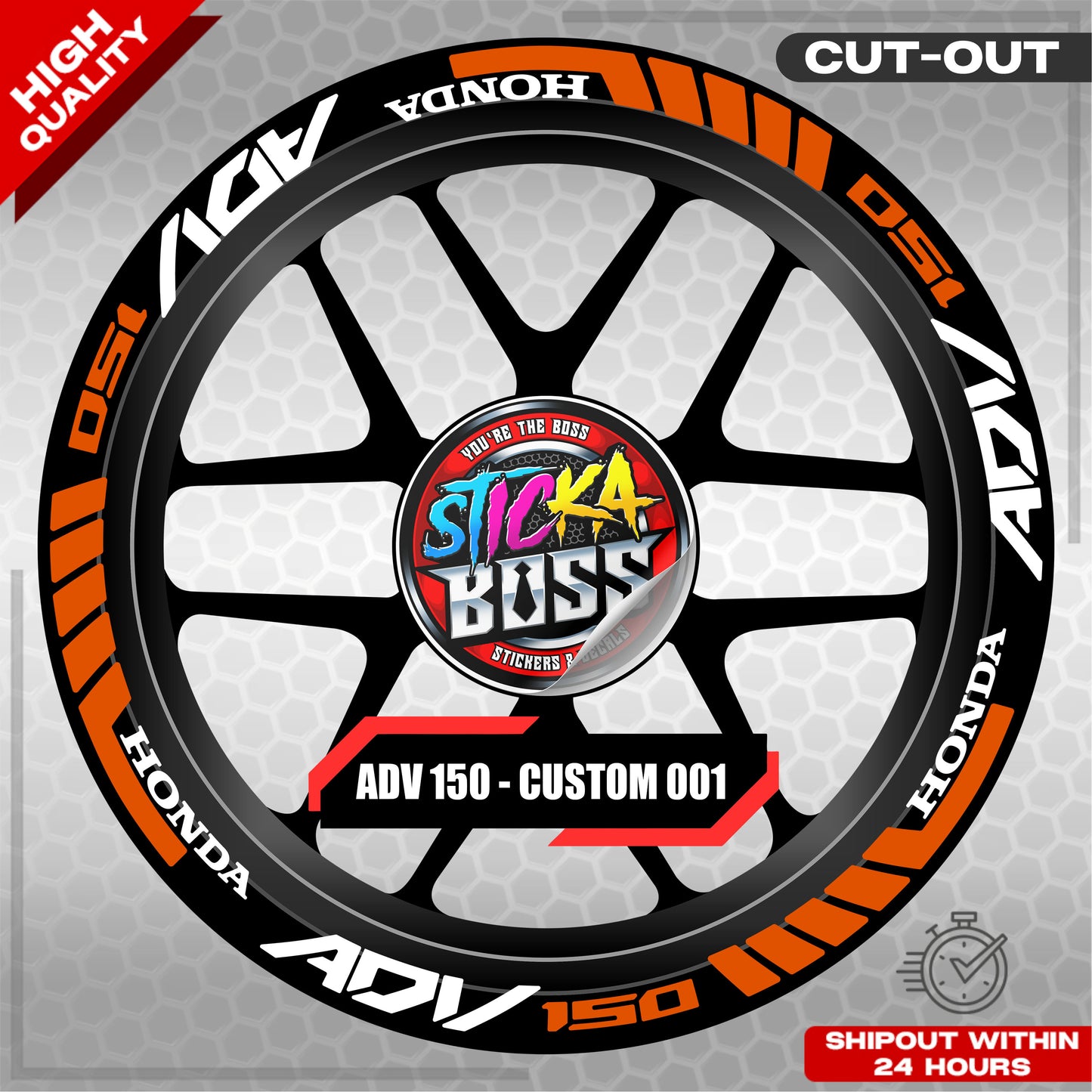 ADV 150 MAG STICKER SET ( 2 MAGS ) - CUSTOM 001 | VINYL WATERPROOF CUT-OUT DECALS