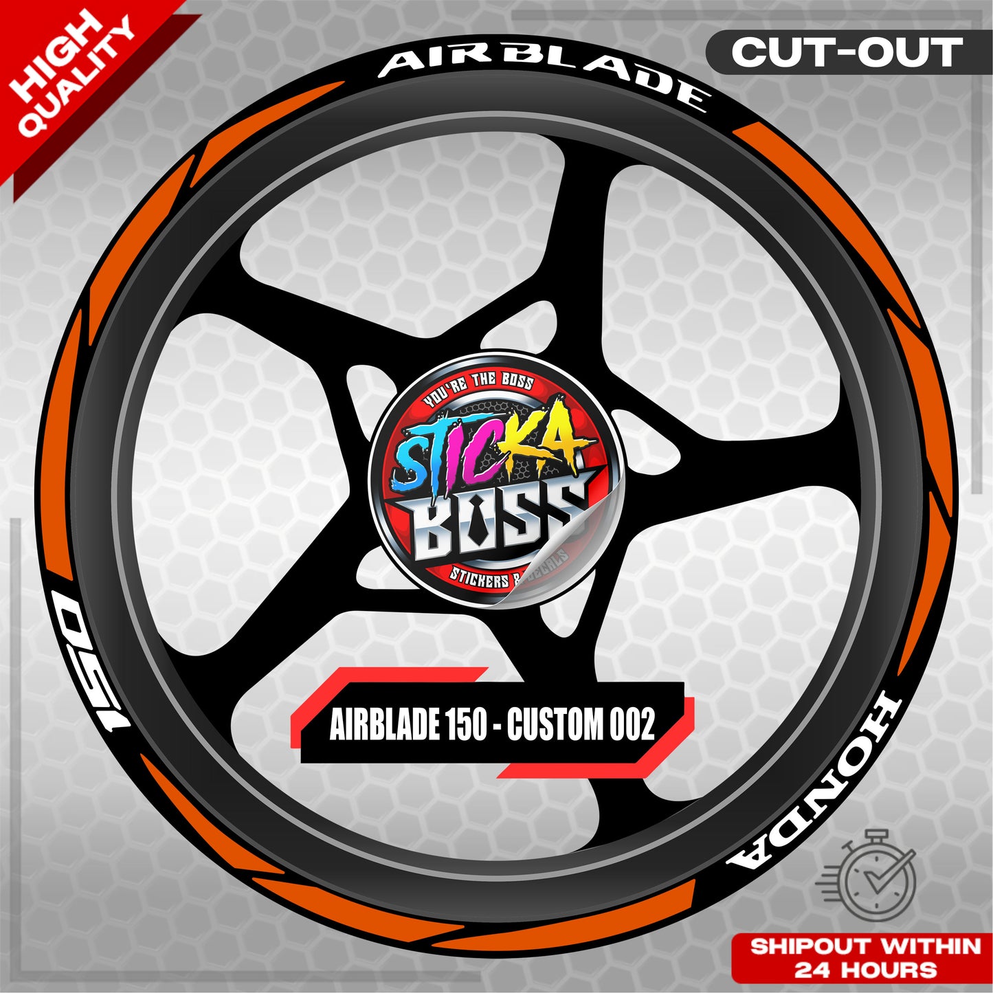AIRBLADE 150 MAG STICKER SET ( 2 MAGS ) - CUSTOM 002 | VINYL WATERPROOF CUT-OUT DECALS