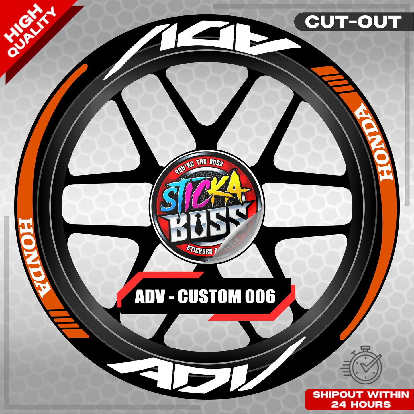 ADV 150 / 160 MAG STICKER SET ( 2 MAGS ) - CUSTOM 006 | VINYL WATERPROOF CUT-OUT DECALS