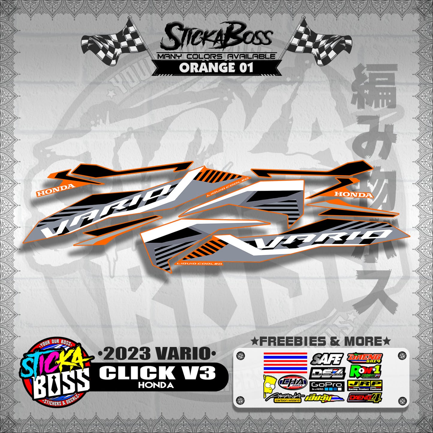 CLICK V3 STOCK DECALS ( 2023 VARIO )【WITH FREEBIES】
