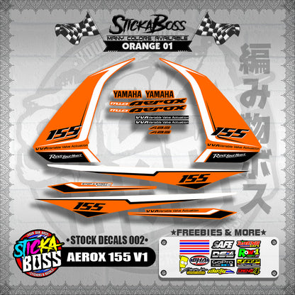 AEROX 155 V1 ( STOCK DECALS 002 )【WITH FREEBIES】