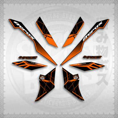 STICKER DECALS for AEROX V3 ALPHA TURBO INDO-MALAYSIAN (AV3MAMABO) By STICKABOSS (SOFIE LAMINATED WATERPROOF)