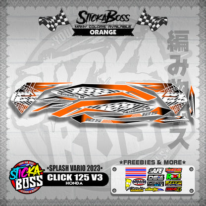 CLICK 125 V3 STOCK DECALS ( SPLASH VARIO 2023 )【WITH FREEBIES】