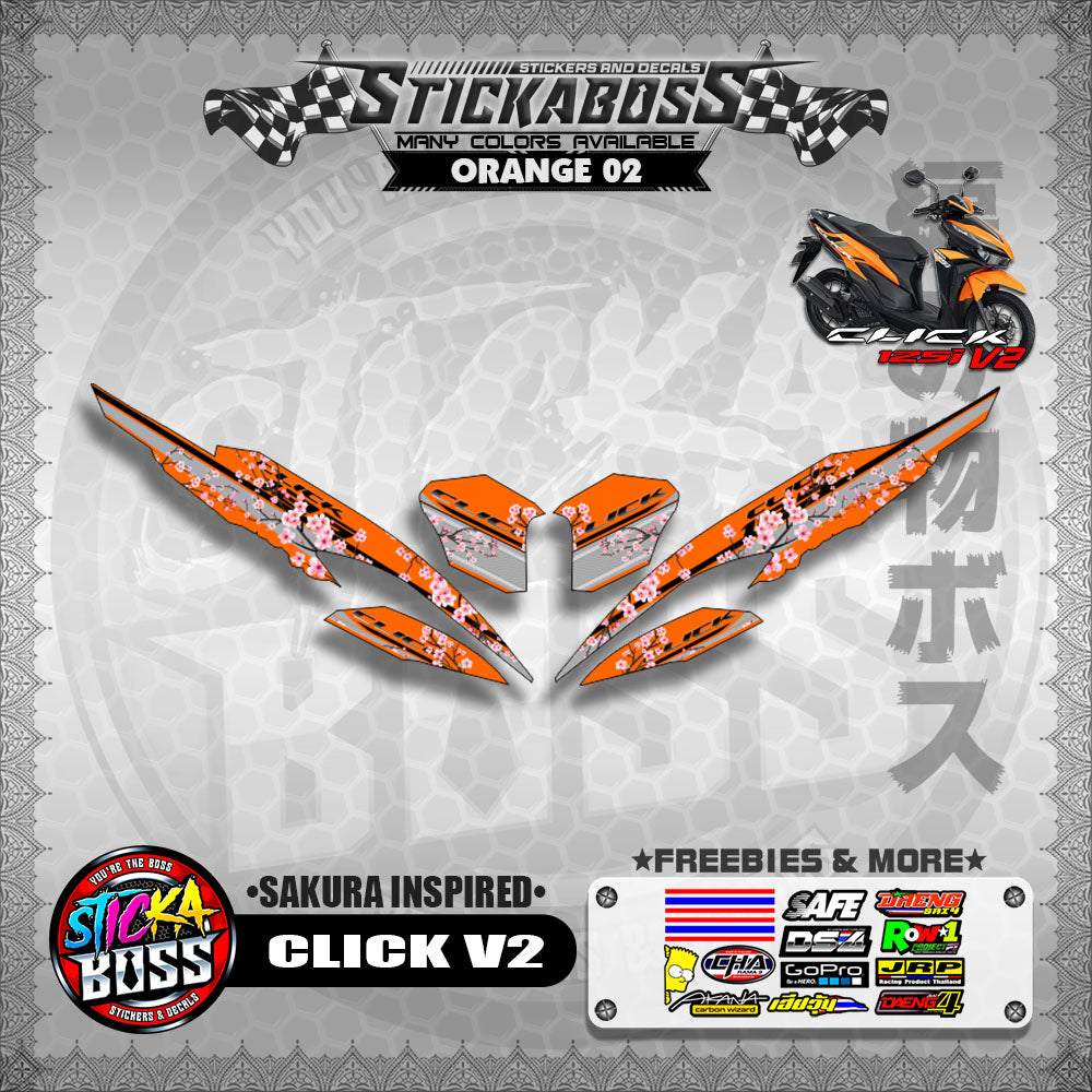 CLICK V2 STICKER DECALS ( SAKURA INSPIRED )【WITH FREEBIES】