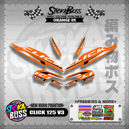 CLICK 125 V3 DECALS ( NEW VARIO PHANTOM )【WITH FREEBIES】